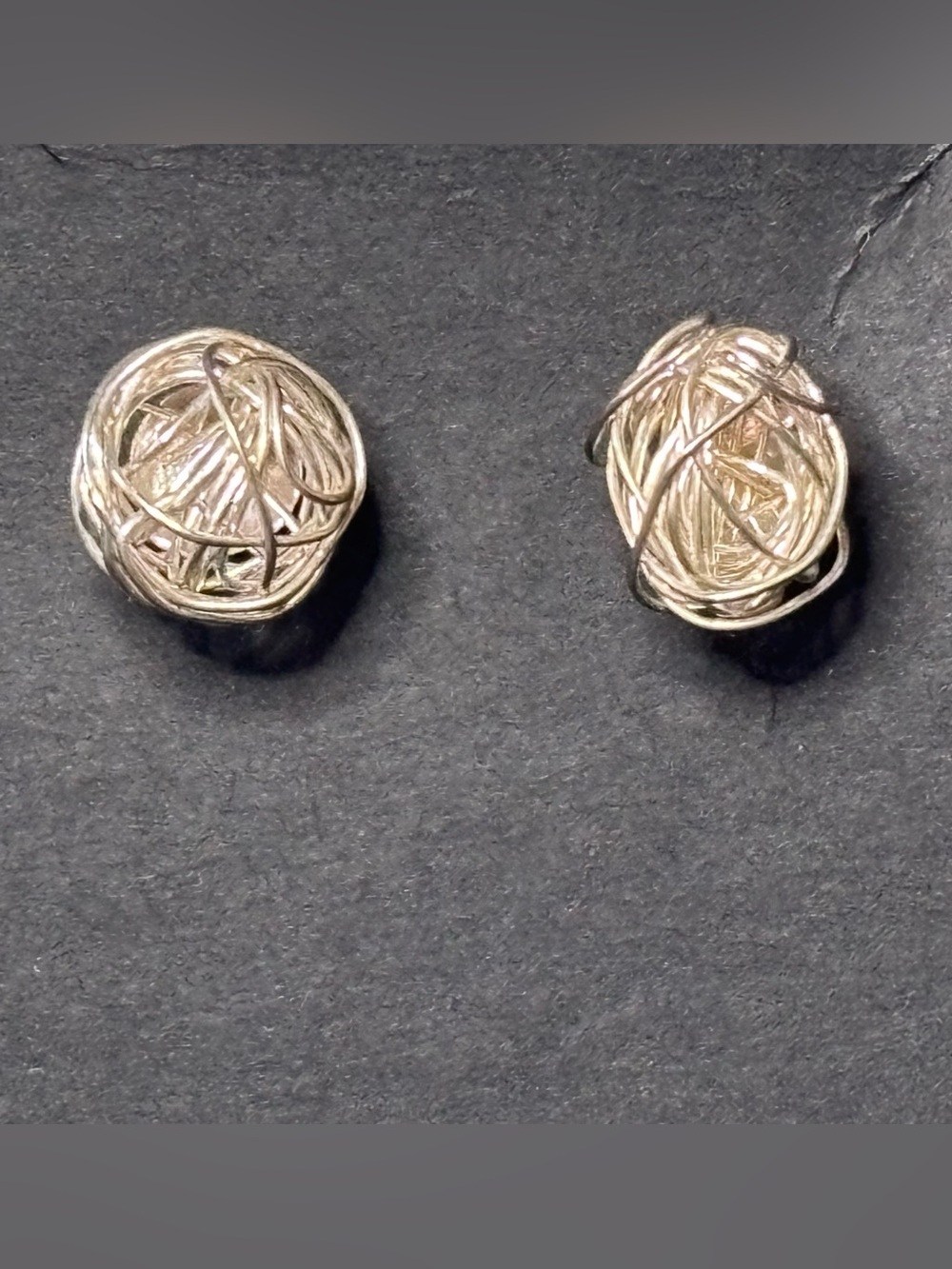 Silver-Tone Wire Knot Stud Earrings - Women’s Jewelry